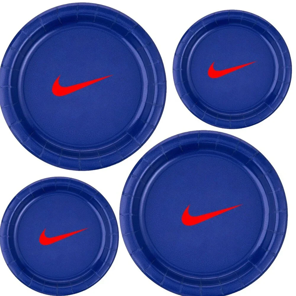 Custom Retro Basketball Party Tableware Set | Blue with Red Design | 60 PCS